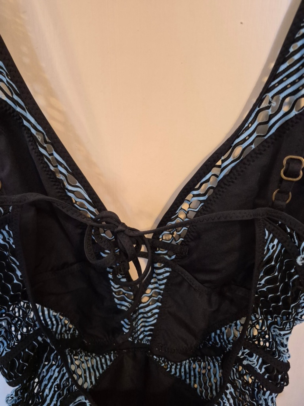 BECCA by Rebecca Virtue Reveal Plunge Crochet One-Piece Bathing Suit - Picture 9 of 11